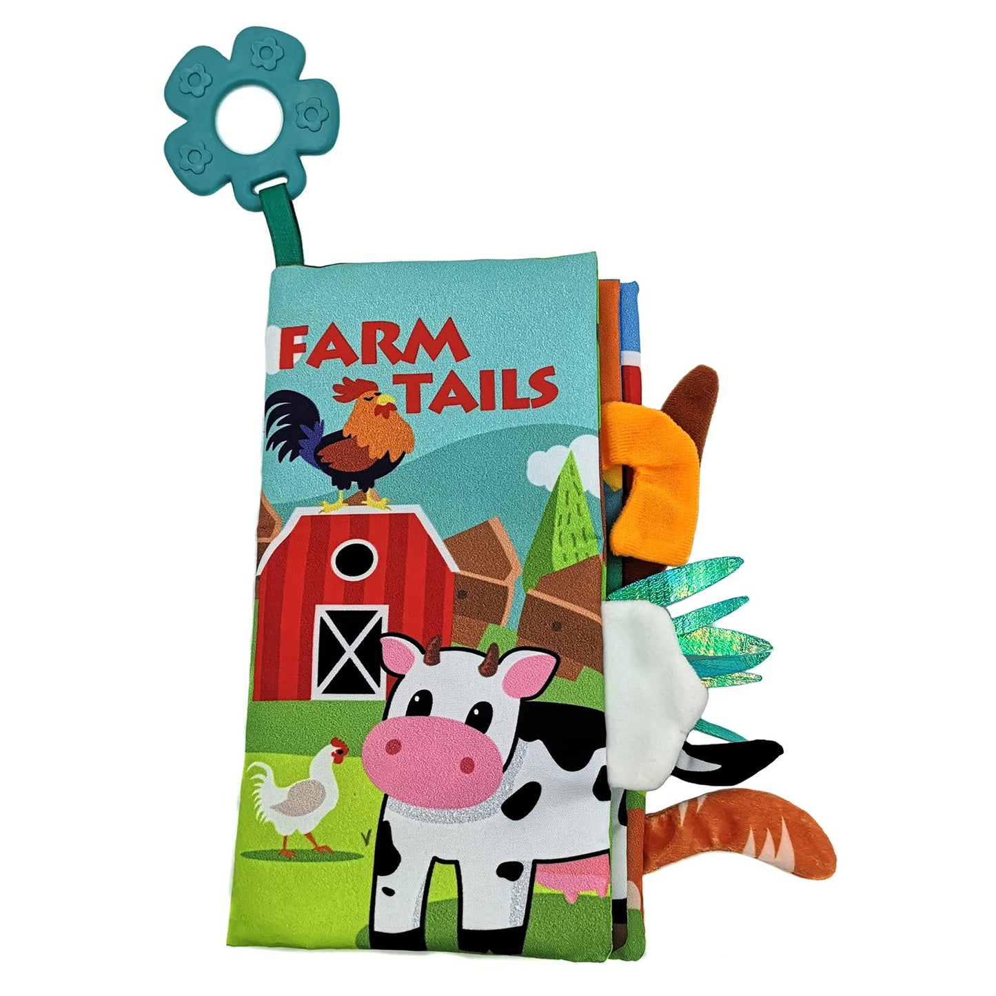 JS-Drhome Soft CrinkleInfant UnbreakableToddler Baby Books for 0-6 Months Vivid Farm TailTeething ToysTummy Time ToysEarly Touch Feel Book Gift for Newborn essentials.