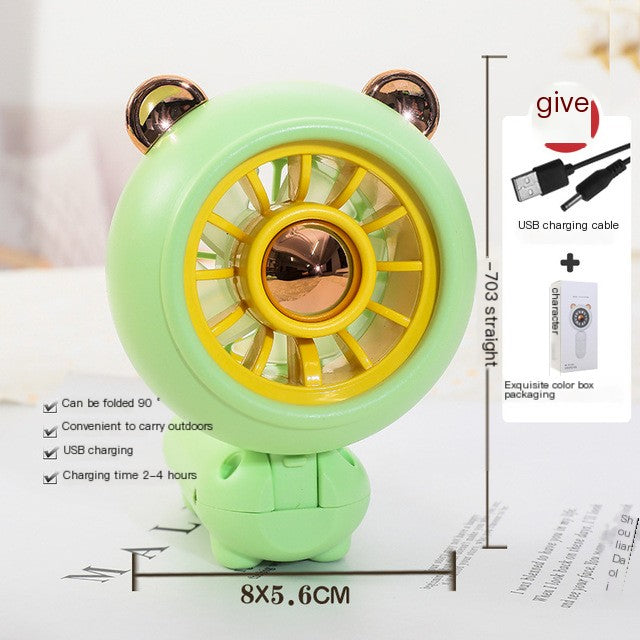 Portable Cartoon USB Rechargeable Handheld Fan