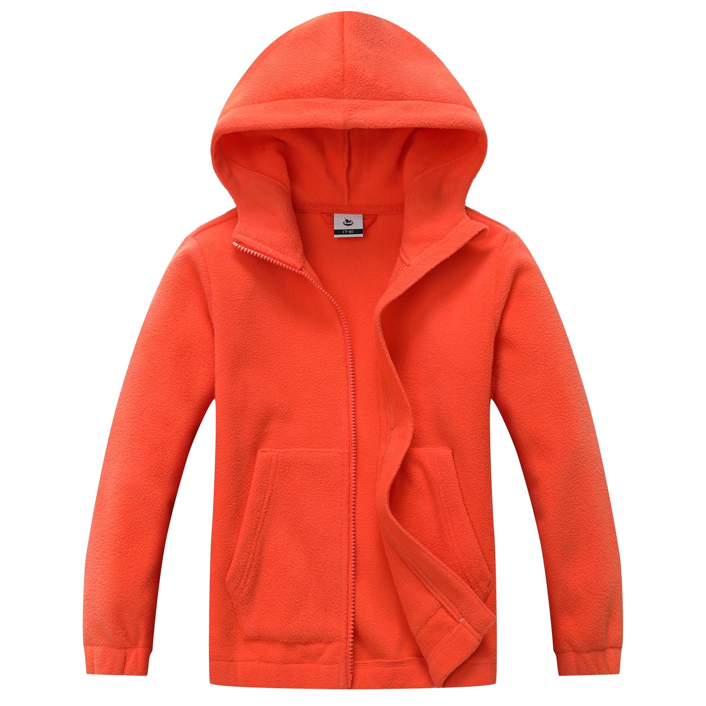 CICVSOC Girls Soft Brushed Fleece Full-Zip Sport Hooded Sweatshirts Kids Lightweight Outwear Jacket