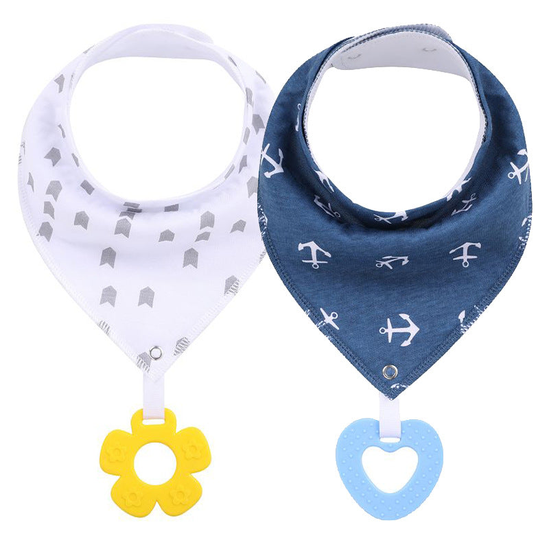 New Baby Teething Toys Cotton Bibs and Triangle Scarves