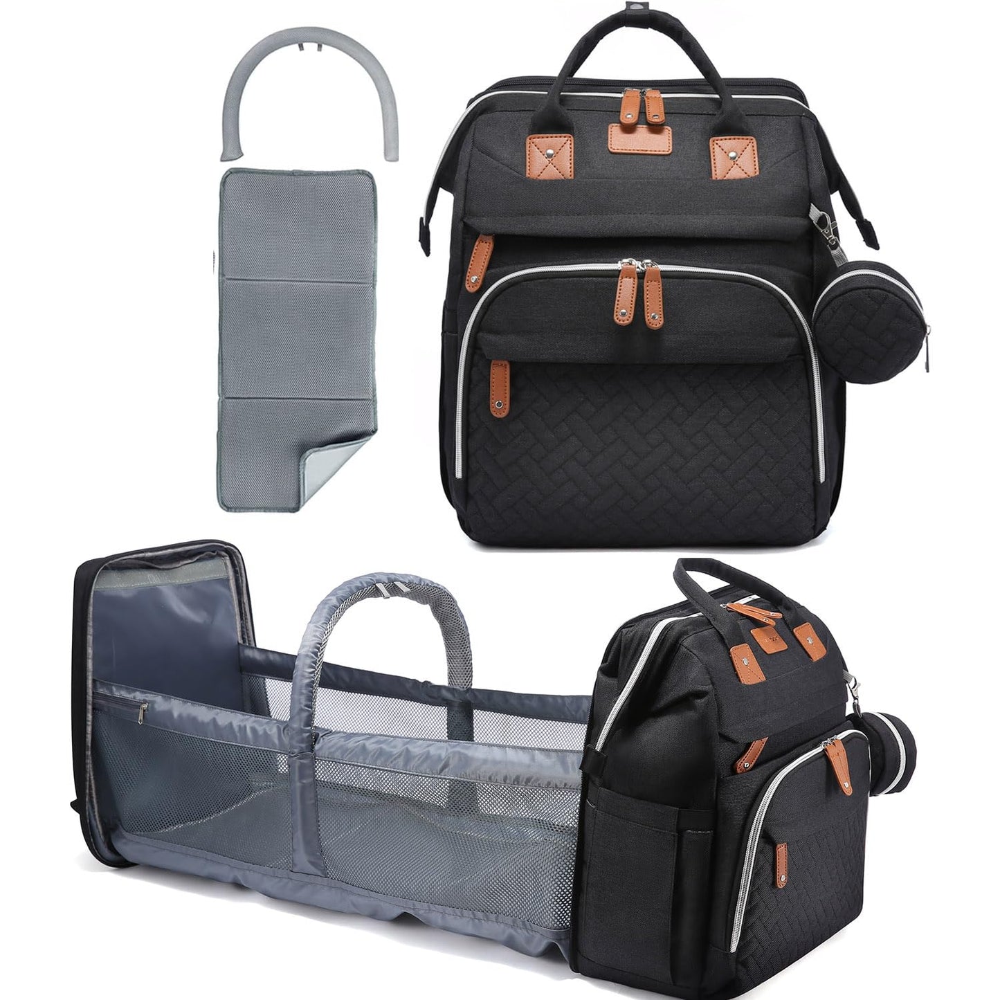 REPIG Diaper Bag Backpack with Changing Station Spacious Durable Baby Travel Bag for Moms & Dads with USB Port & Insulated Pockets Large Capacity Stylish for boys girls Essential Newborn Gear