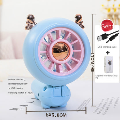 Portable Cartoon USB Rechargeable Handheld Fan