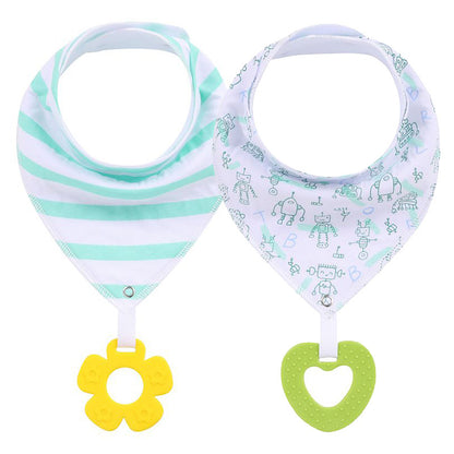 New Baby Teething Toys Cotton Bibs and Triangle Scarves