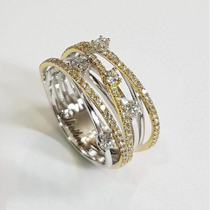 Creative Cross Color Zircon Ring for Women