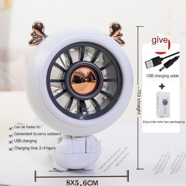 Portable Cartoon USB Rechargeable Handheld Fan