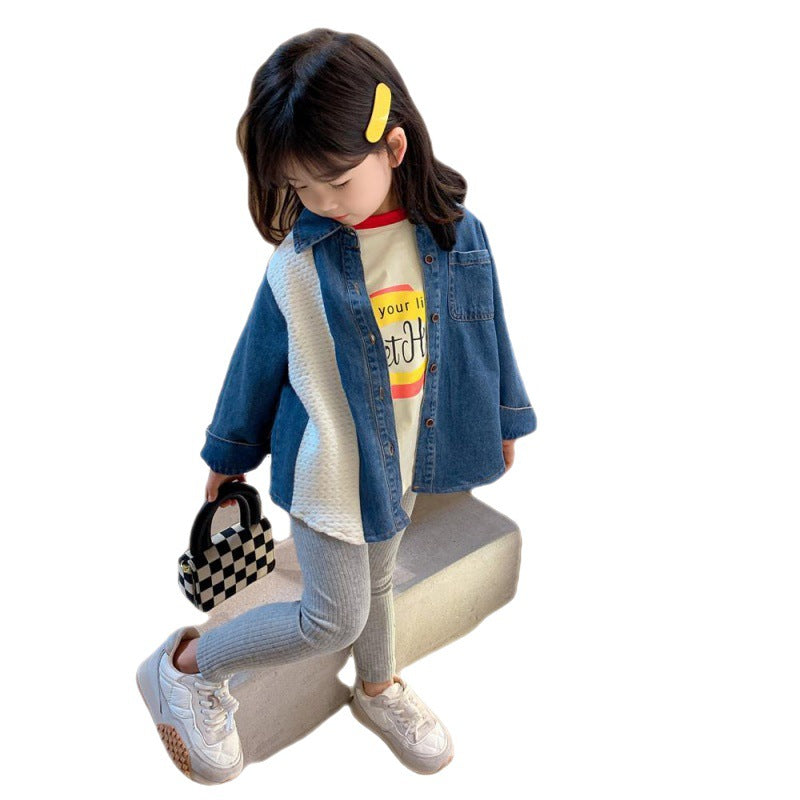 Trendy Contrast Patchwork Shirt for Kids