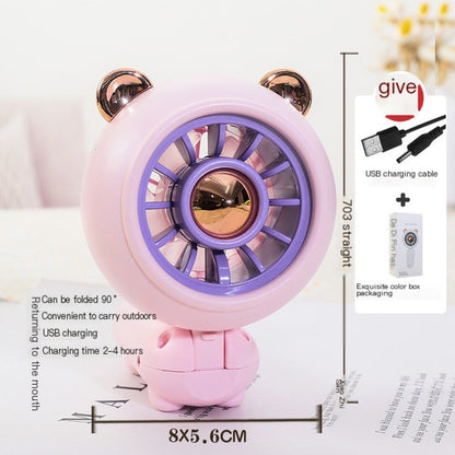 Portable Cartoon USB Rechargeable Handheld Fan