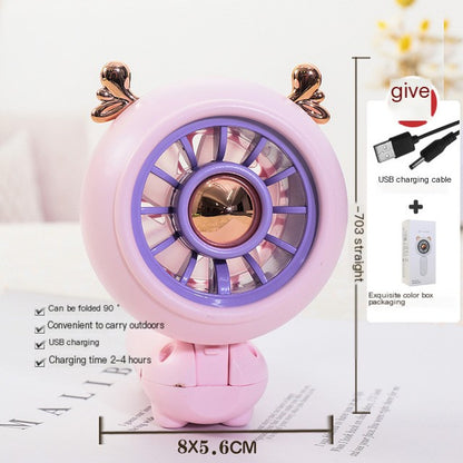 Portable Cartoon USB Rechargeable Handheld Fan