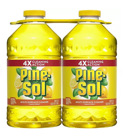 Pinesol Multi-Surface Cleaner – 2-Pack 100z All-Purpose Cleaner and Deodorizer – Lemon FreshSurface Cleaner – Concentrated Formula 4x Cleaning Action – Multi-Purpose Cleaner for Bathroom Kitchen
