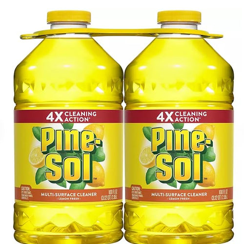 Pinesol Multi-Surface Cleaner – 2-Pack 100z All-Purpose Cleaner and Deodorizer – Lemon FreshSurface Cleaner – Concentrated Formula 4x Cleaning Action – Multi-Purpose Cleaner for Bathroom Kitchen