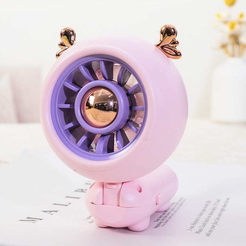 Portable Cartoon USB Rechargeable Handheld Fan