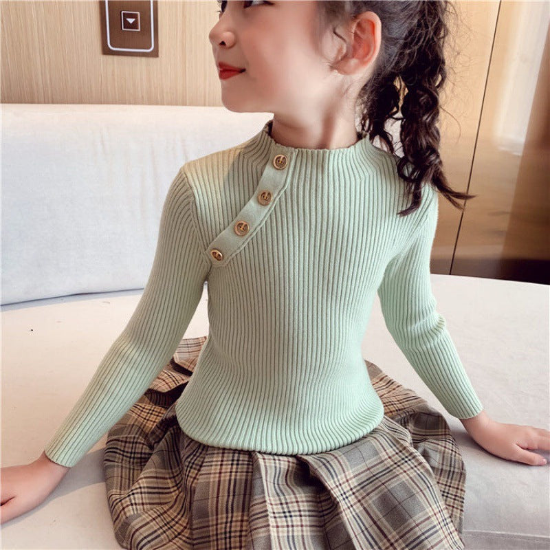 Simple Solid Color Bottoming Shirt for Kids