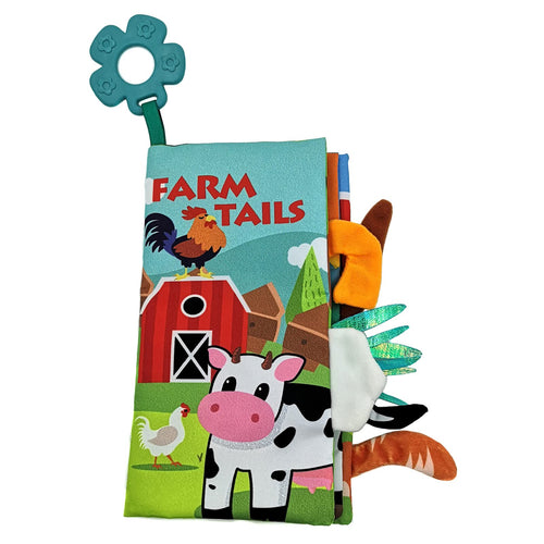 JS-Drhome Soft CrinkleInfant UnbreakableToddler Baby Books for 0-6 Months Vivid Farm TailTeething ToysTummy Time ToysEarly Touch Feel Book Gift for Newborn essentials.