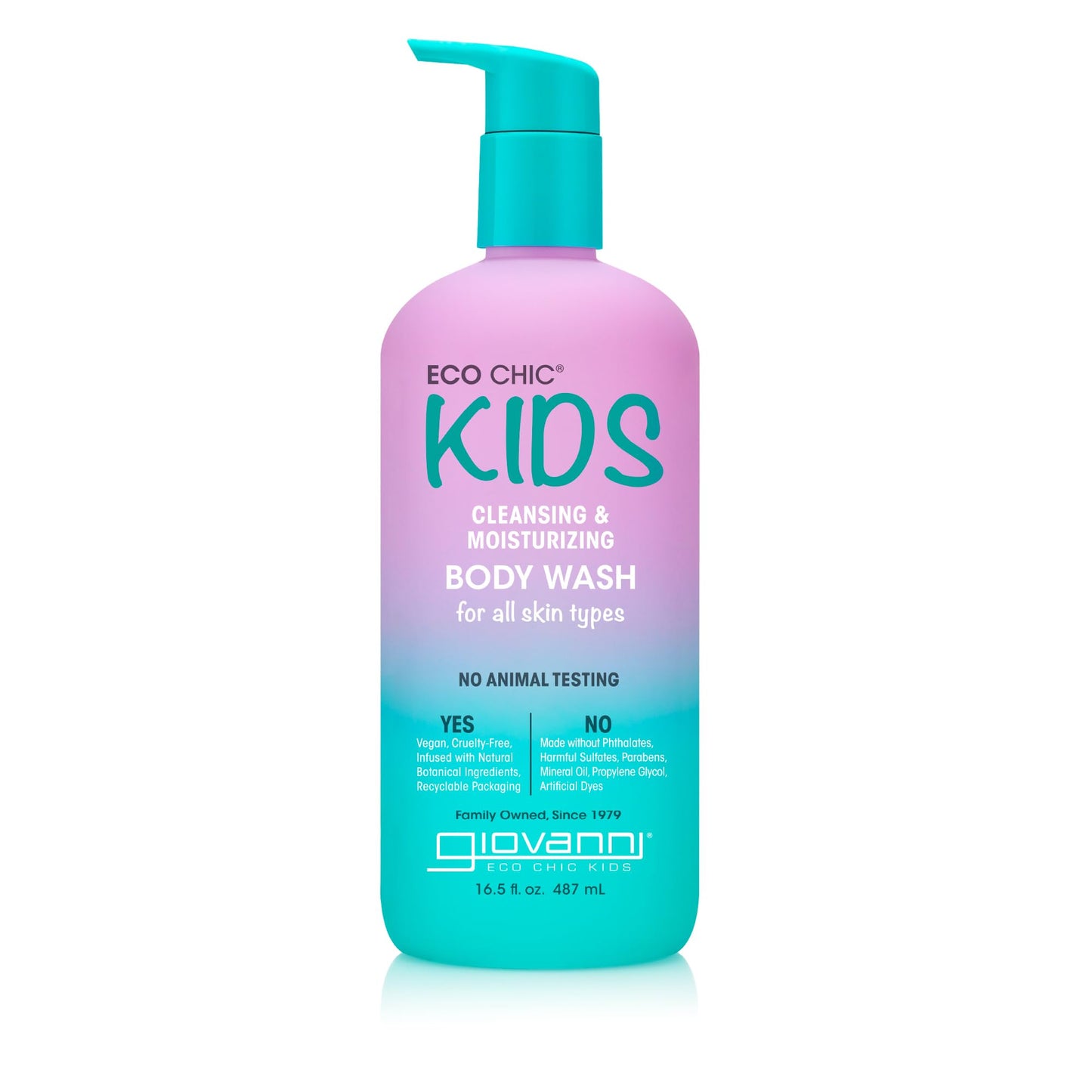 GIOVANNI Eco Chic KIDs Cleansing & Moisturizing Body Wash - Kids Body Wash Kids body Wash Sensitive Skin Kids Soap And Body Wash Kids Sensitive Body Wash For All Skin Types - 16.5 Fl Oz