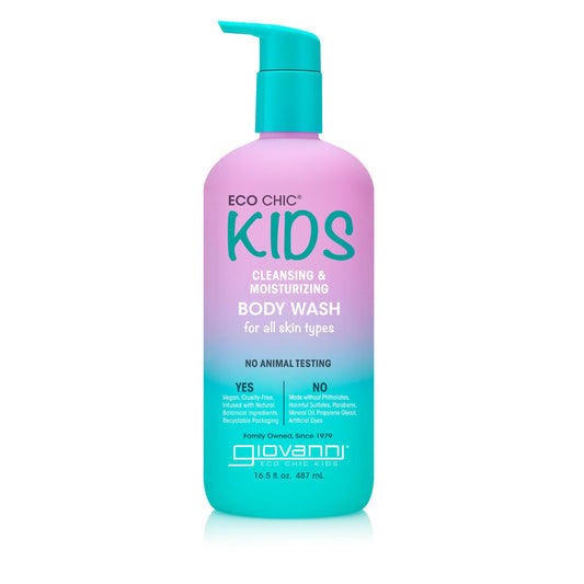 GIOVANNI Eco Chic KIDs Cleansing & Moisturizing Body Wash - Kids Body Wash Kids body Wash Sensitive Skin Kids Soap And Body Wash Kids Sensitive Body Wash For All Skin Types - 16.5 Fl Oz
