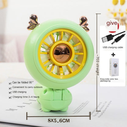 Portable Cartoon USB Rechargeable Handheld Fan