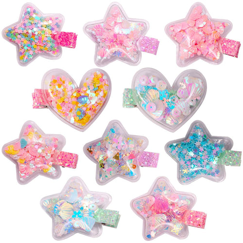 Misgirlot Baby Hair ClipsSequin Snap Hair Clips Sparkle Transparent Hair Clip No Slip Glitter Hair Clip Metal Barrettes Cute Hairpins for Girls Kids Teens Toddler(Random Color)