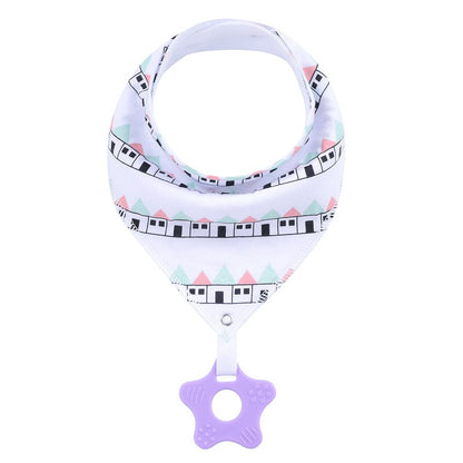 New Baby Teething Toys Cotton Bibs and Triangle Scarves