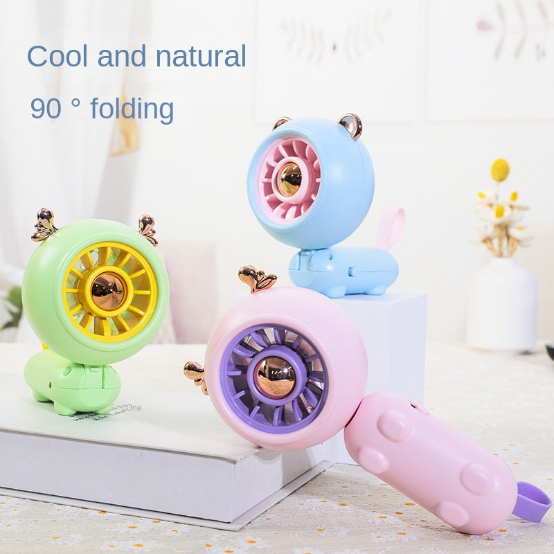 Portable Cartoon USB Rechargeable Handheld Fan