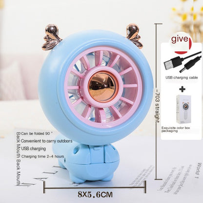 Portable Cartoon USB Rechargeable Handheld Fan