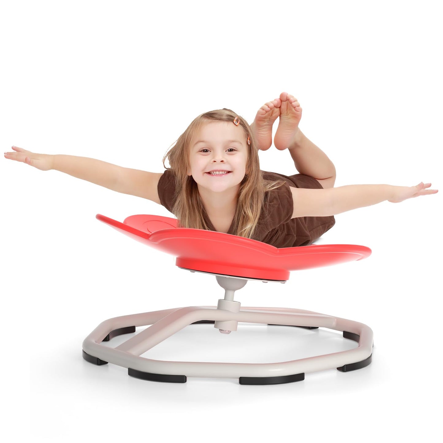Cat Paw Spinning Chair for Autistic Kids Sit and Spin Toys for Age 3+ 360° Sensory Spinning Chair Sensory Balance Toys Autism ADHD Chairs Play Eqpt Relief Motion Sickness for Boys Girls (Red)