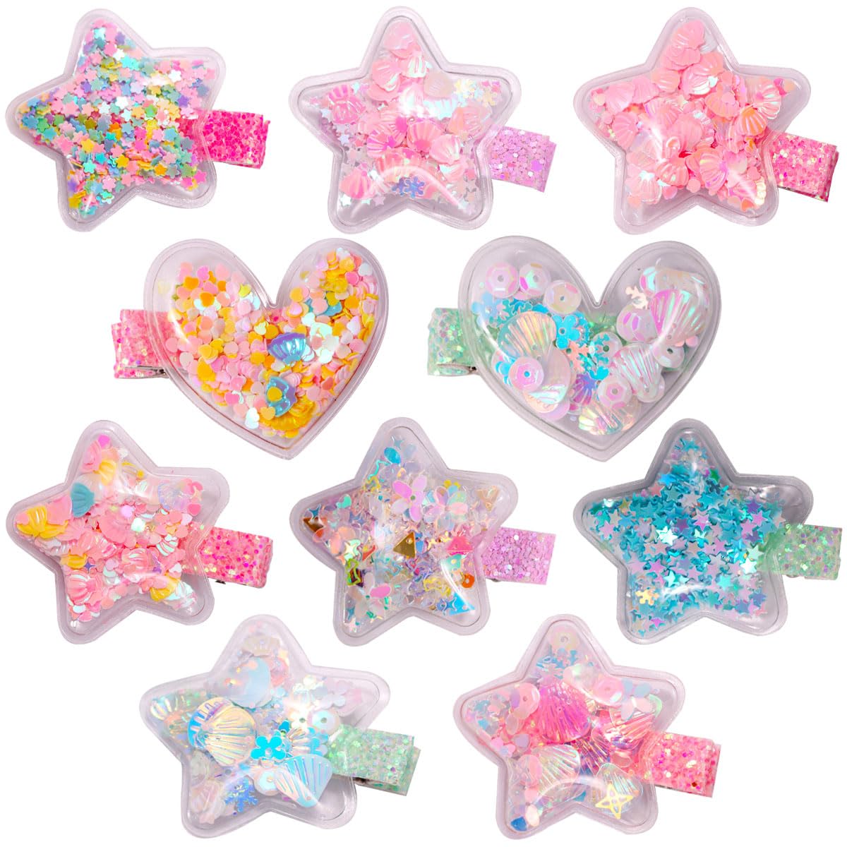 Misgirlot Baby Hair ClipsSequin Snap Hair Clips Sparkle Transparent Hair Clip No Slip Glitter Hair Clip Metal Barrettes Cute Hairpins for Girls Kids Teens Toddler(Random Color)