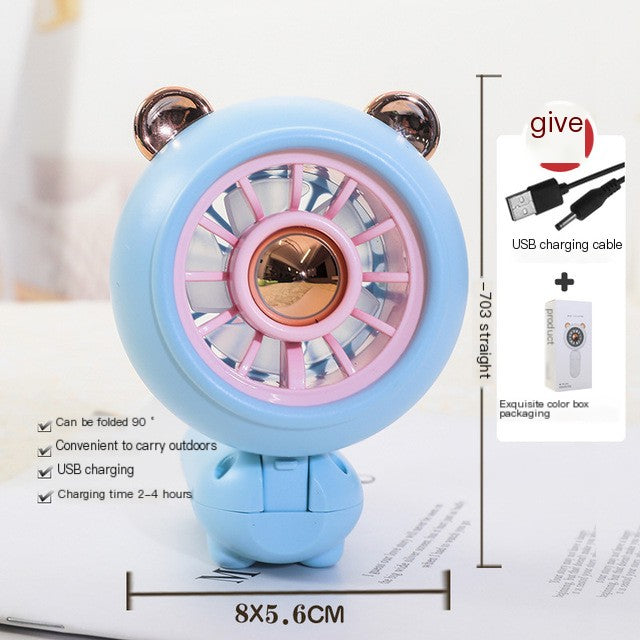 Portable Cartoon USB Rechargeable Handheld Fan
