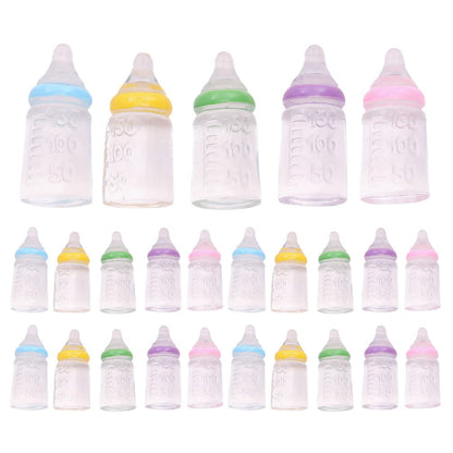 30pcs Miniature Baby Bottle Baby Shower Favors Mini Plastic Baby Bottle Candy Bottle Boy Girl Newborn Baby Baptism Birthday Party Decor