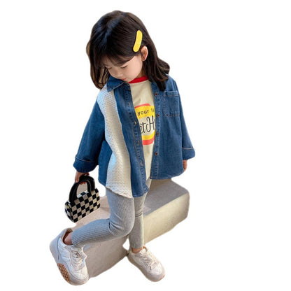 Trendy Contrast Patchwork Shirt for Kids